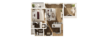 Jack Floor Plan at The Walter Apartments, Omaha, NE, 68106
