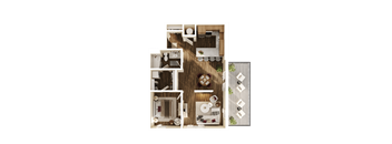 Kevin Floor Plan at The Walter Apartments, Omaha, NE