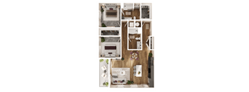 Kite Floor Plan at Parallel Apartments, Omaha, NE, 68106