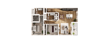 Linear Floor Plan at Parallel Apartments, Omaha, NE