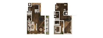 Maurice Floor Plan at The Walter Apartments, Omaha, 68106