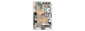 a floor plan of our studio apartment at riviera palms