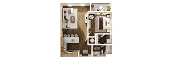 Patrick Floor Plan at The Walter Apartments, Nebraska