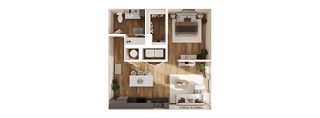 Plane Floor Plan at Parallel Apartments, Omaha