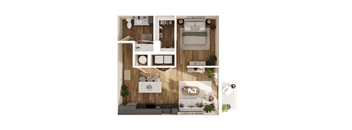 Prism Floor Plan at Parallel Apartments, Nebraska