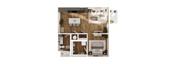 Ray Floor Plan at Parallel Apartments, Omaha, NE, 68106