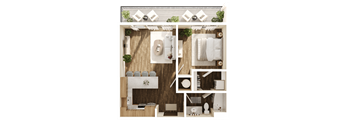 Ryan Floor Plan at The Walter Apartments, Omaha, NE