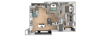 a floor plan of a 1 bedroom apartment at the crossings at white marsh apartments, transparent p