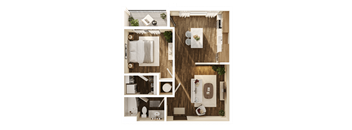 Samuel Floor Plan at The Walter Apartments, Omaha, 68106