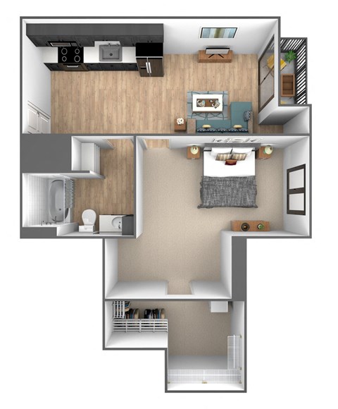 bedroom floor plan an in 1 bed 1 bath