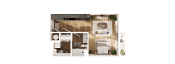 Vector Floor Plan at Parallel Apartments, Nebraska, 68106