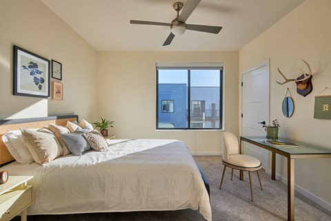 Modern Bedroom at Clove Apartments, Omaha, NE, 68114