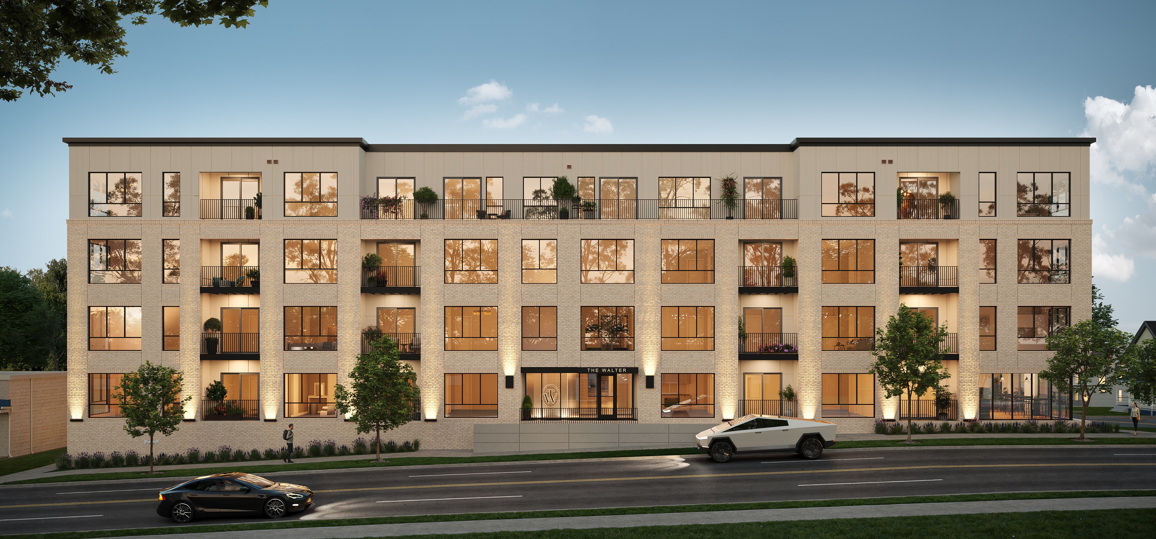 Residential Building Exterior at The Walter Apartments, Omaha, 68106