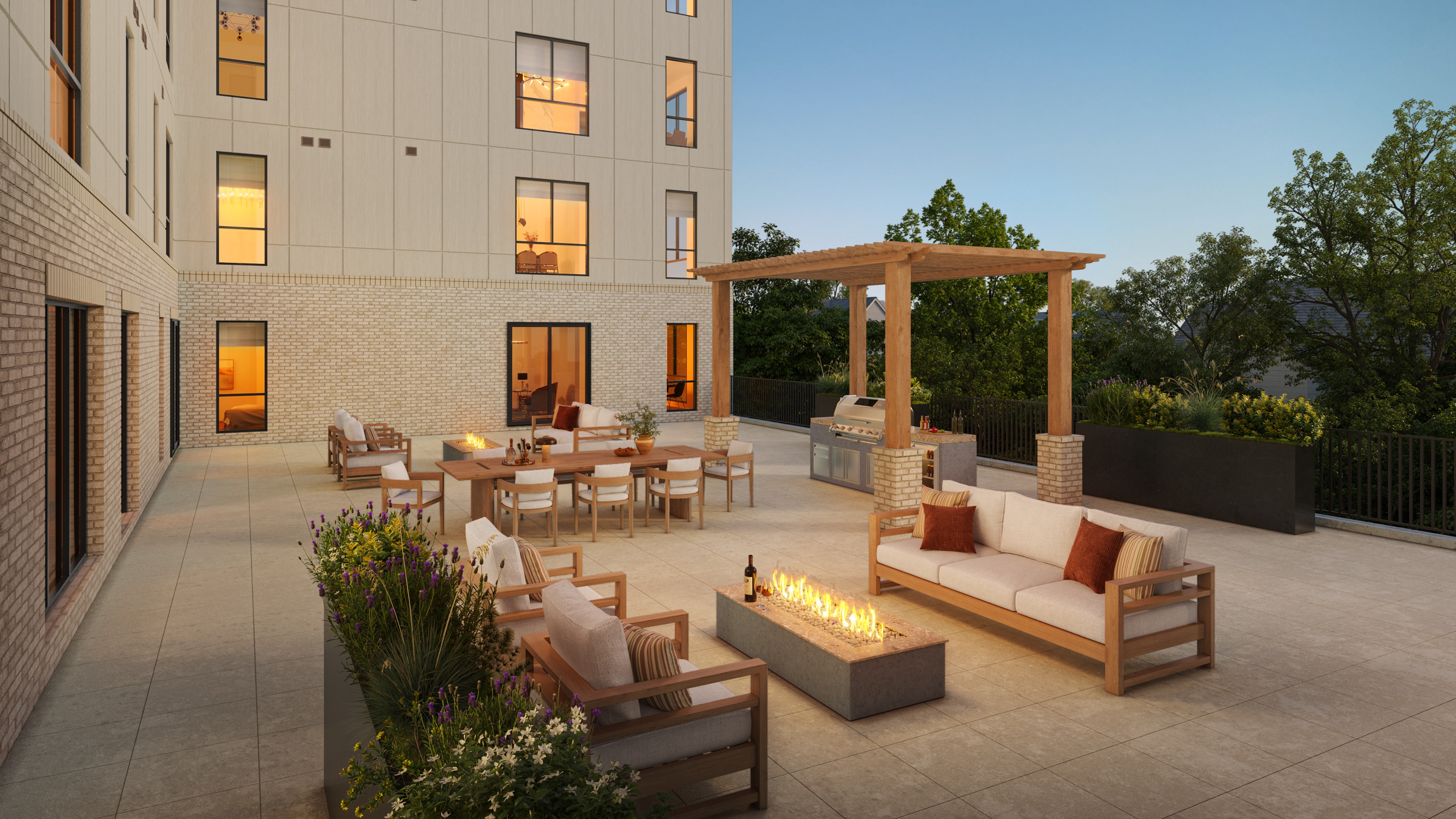 Private Terrace at The Walter Apartments, Omaha, Nebraska