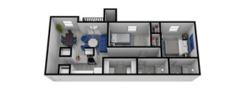 a floor plan of a one bedroom apartment