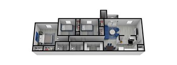 a floor plan of a 1 bedroom apartment