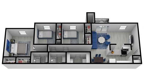 a floor plan of a 1 bedroom apartment