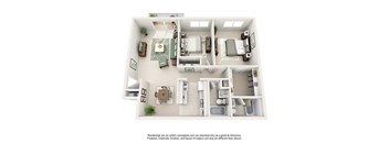 A drawing of a house layout with a kitchen, living room, and bathroom.