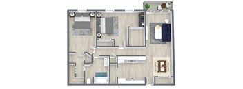 a floor plan of a bedroom apartment