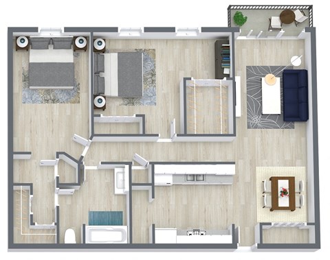 a floor plan of a bedroom apartment