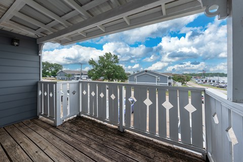 Private deck with views at Arbours at Victoria Place Prattville AL