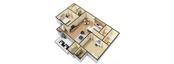 a floor plan of a house with a bedroom and a living room