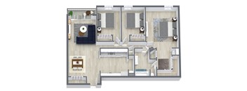 a floor plan of a two bedroom apartment