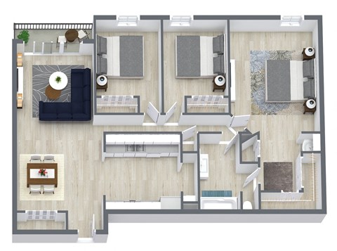 a floor plan of a two bedroom apartment