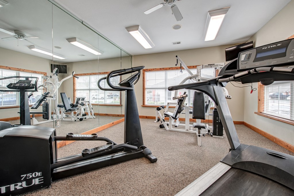 the gym with treadmills and other exercise equipment at 1861 blissful heights apartments