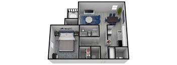 a floor plan of a 1 bedroom apartment