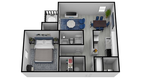 a floor plan of a 1 bedroom apartment