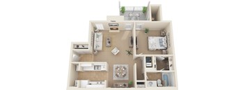 a floor plan of a two bedroom apartment