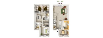 a house is shown with two different floor plans