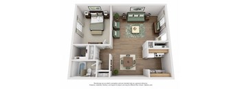 a floor plan of a 1 bedroom apartment