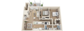 a floor plan of a 2 bedroom apartment at the crossings in indianapolis