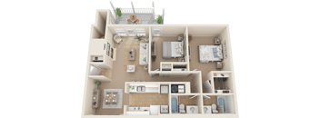 a floor plan of a 2 bedroom apartment at the crossings in indianapolis
