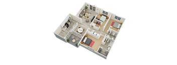 bedroom floor plan an in 3d