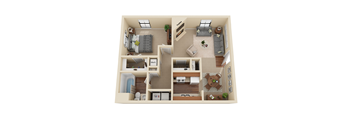 a floor plan image of the crossings at fox meadows apartments in memphis, tn
