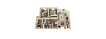 bedroom floor plan an in 3d