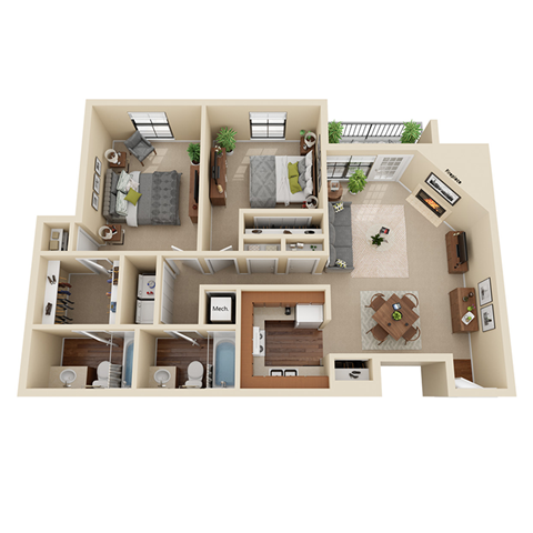 bedroom floor plan an in 3d