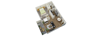 bedroom floor plan an open plan living room and kitchen with a dining area and a kitchen island