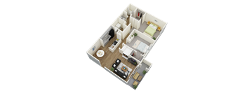 bedroom floor plan an in 3d