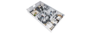bedroom floor plan an in 3d