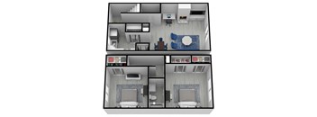 a floor plan of a 1 bedroom apartment