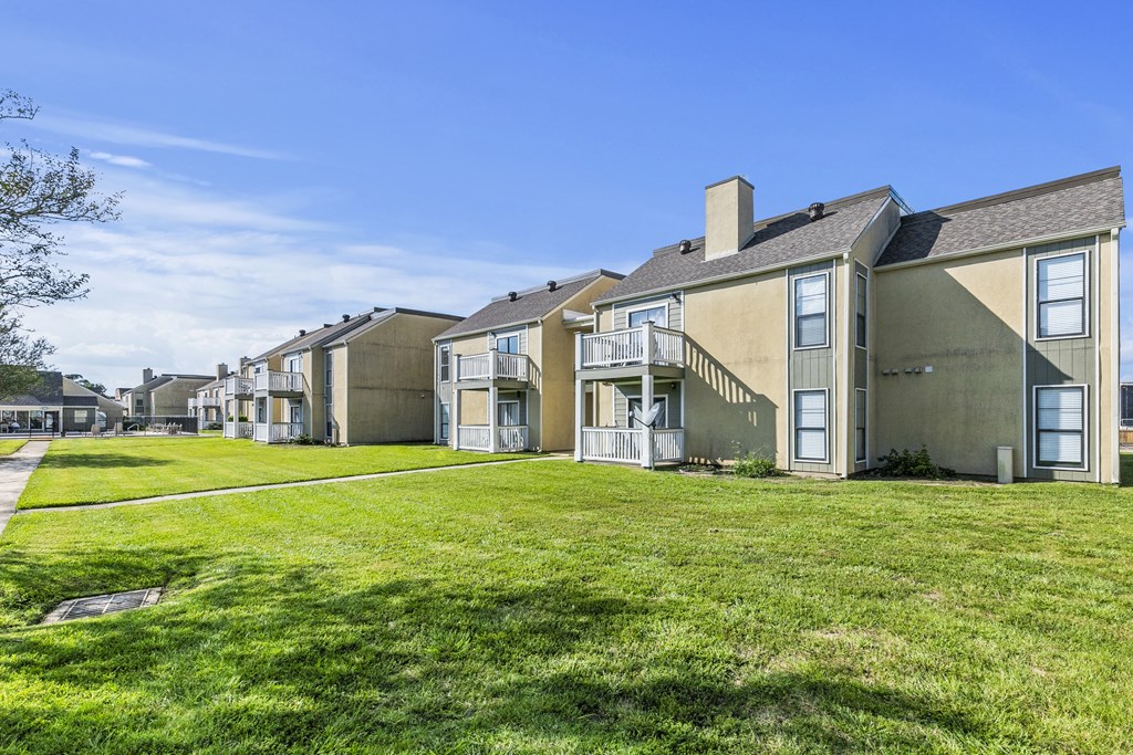 our apartments have a spacious yard with green grass