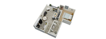 bedroom floor plan an in 3d
