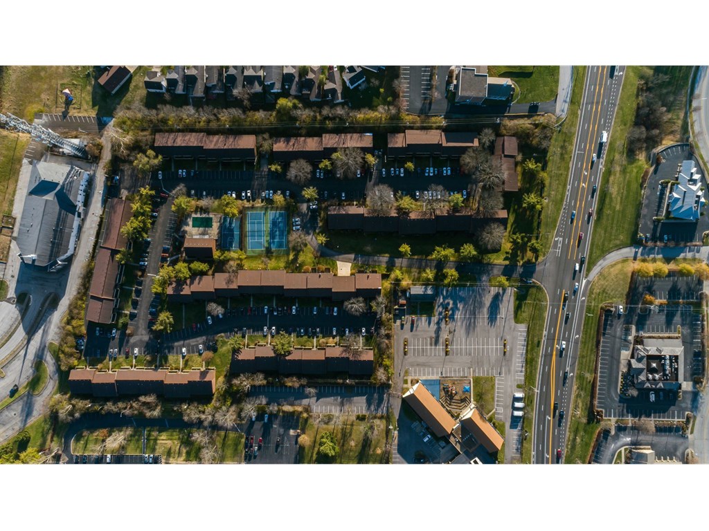 an aerial view of a city