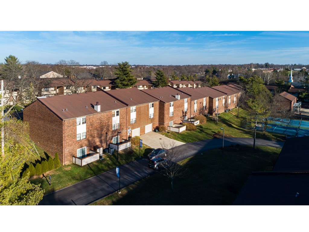 a view of our apartment complex from the top of the building