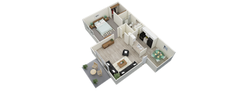 bedroom floor plan an in 3d