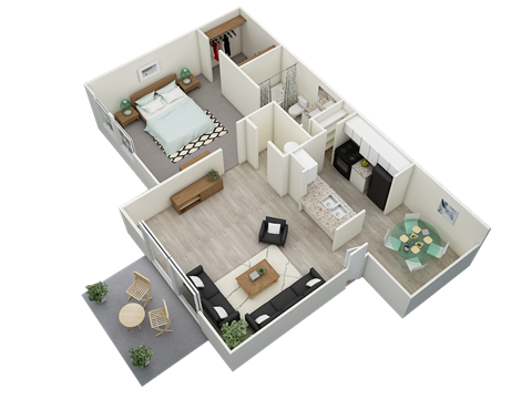 bedroom floor plan an in 3d